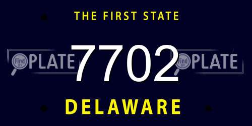 7702 Delaware License Plate