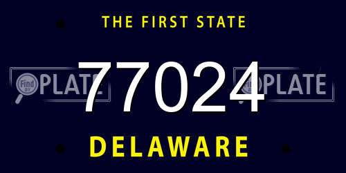 77024 Delaware License Plate