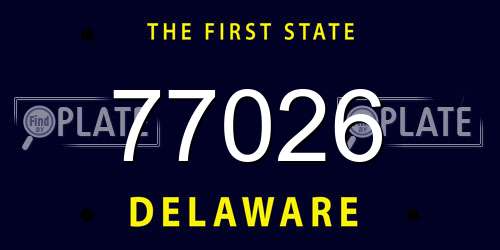 77026 Delaware License Plate