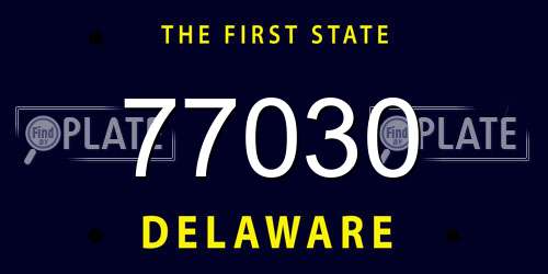 77030 Delaware License Plate