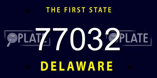 77032 Delaware License Plate