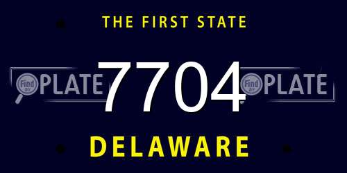 7704 Delaware License Plate