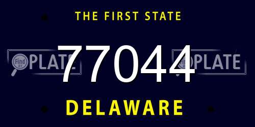 77044 Delaware License Plate
