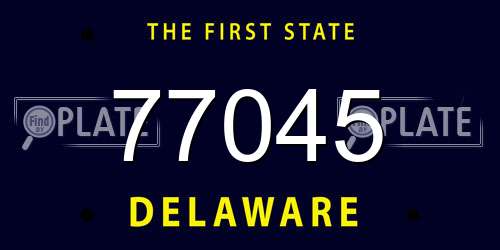 77045 Delaware License Plate