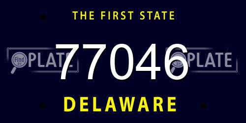 77046 Delaware License Plate