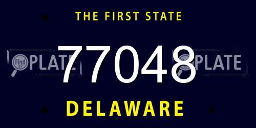 77048 Delaware License Plate