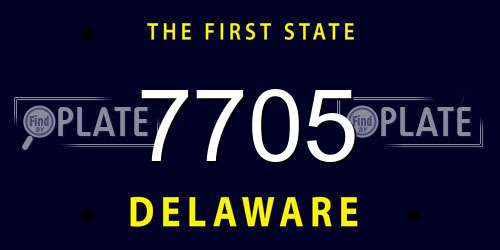 7705 Delaware License Plate