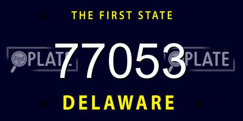 77053 Delaware License Plate