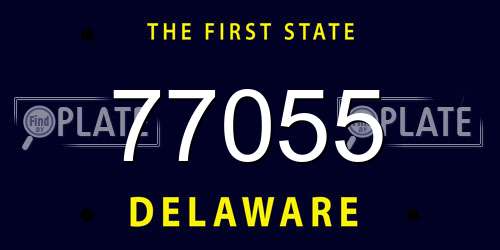 77055 Delaware License Plate