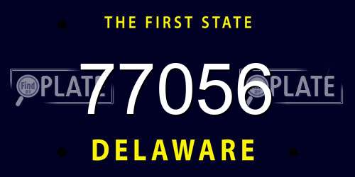 77056 Delaware License Plate