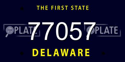 77057 Delaware License Plate