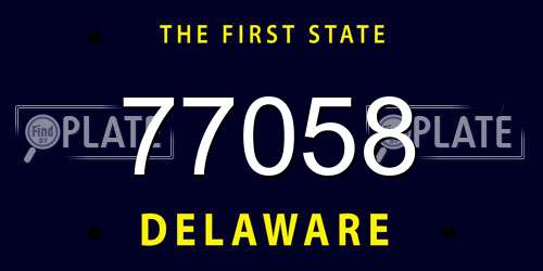 77058 Delaware License Plate