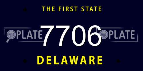 7706 Delaware License Plate