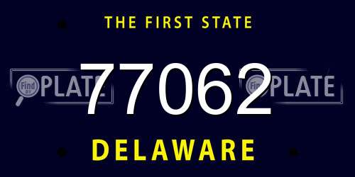 77062 Delaware License Plate