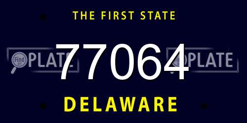 77064 Delaware License Plate