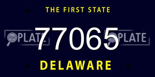 77065 Delaware License Plate