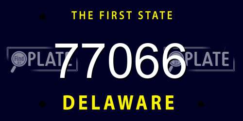 77066 Delaware License Plate