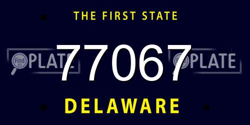 77067 Delaware License Plate