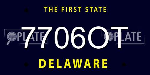 7706OT Delaware License Plate