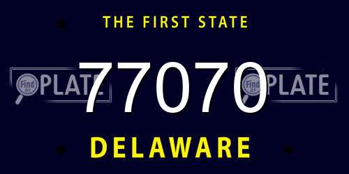 77070 Delaware License Plate