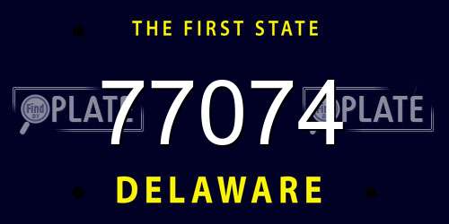 77074 Delaware License Plate