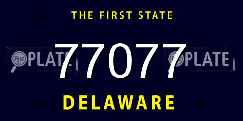 77077 Delaware License Plate