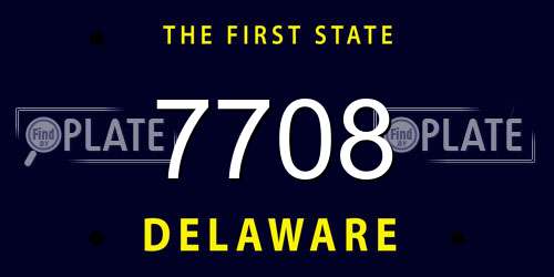 7708 Delaware License Plate