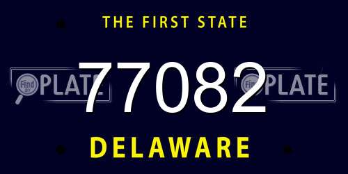 77082 Delaware License Plate