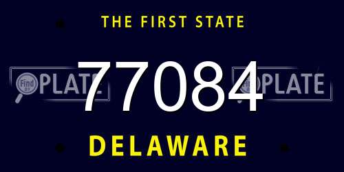 77084 Delaware License Plate