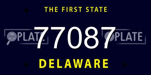 77087 Delaware License Plate