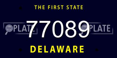 77089 Delaware License Plate