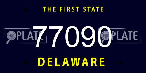 77090 Delaware License Plate