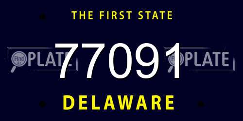 77091 Delaware License Plate