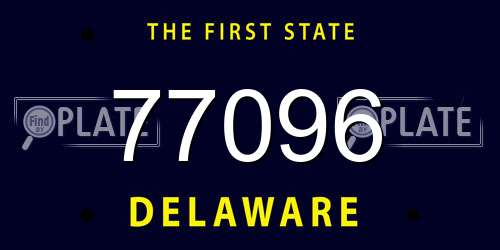 77096 Delaware License Plate