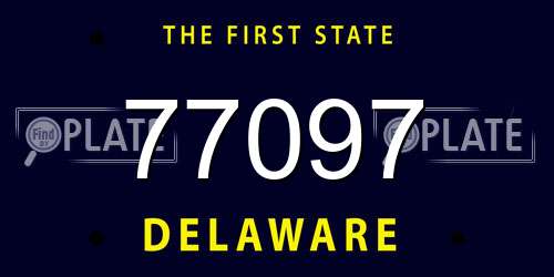 77097 Delaware License Plate