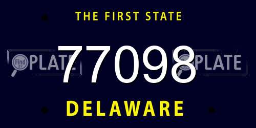 77098 Delaware License Plate
