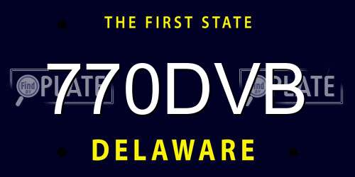 770DVB Delaware License Plate