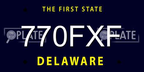 770FXF Delaware License Plate