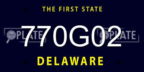 770G02 Delaware License Plate