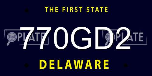 770GD2 Delaware License Plate