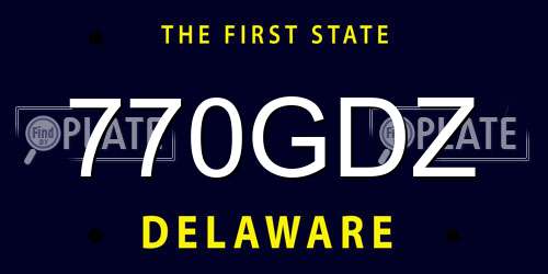 770GDZ Delaware License Plate