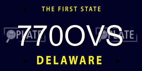 770OVS Delaware License Plate
