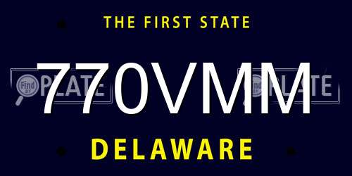 770VMM Delaware License Plate