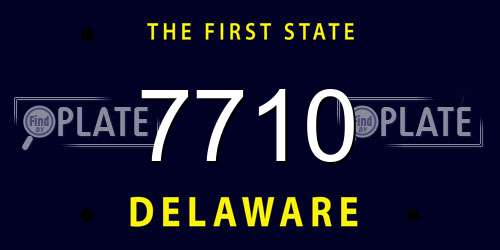 7710 Delaware License Plate