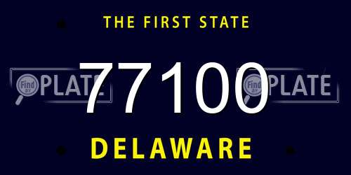 77100 Delaware License Plate