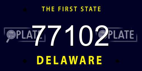 77102 Delaware License Plate