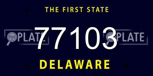 77103 Delaware License Plate