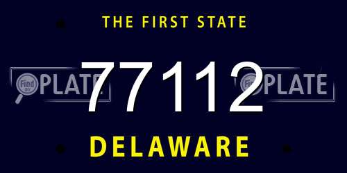 77112 Delaware License Plate