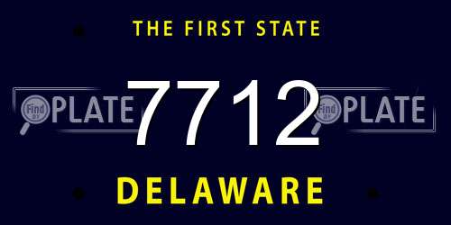 7712 Delaware License Plate