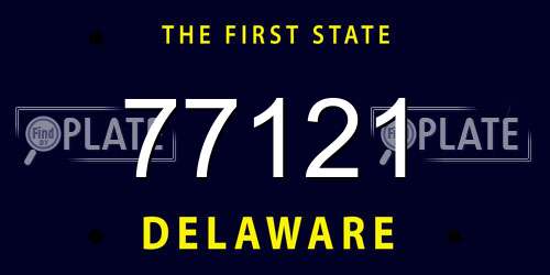 77121 Delaware License Plate